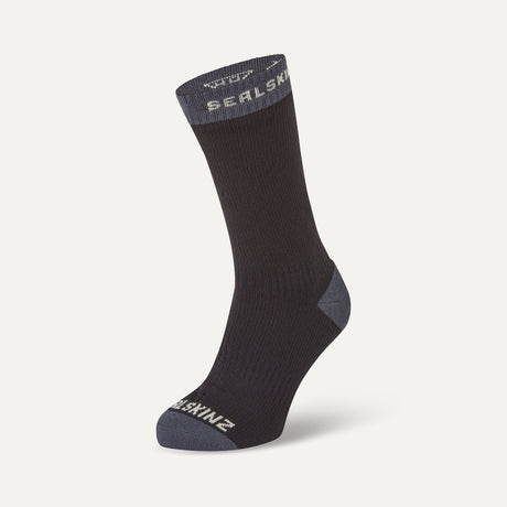 SEALSKINZ Wiveton Waterproof Warm Weather Mid Length Socks in Black
