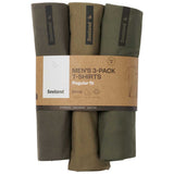 SEELAND 3-Pack T-Shirts - Mens - Pine Green / Military Olive / Grape Leaf