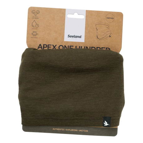 SEELAND Apex One Hundred Neckgaiter - Pine Green — front flat lay