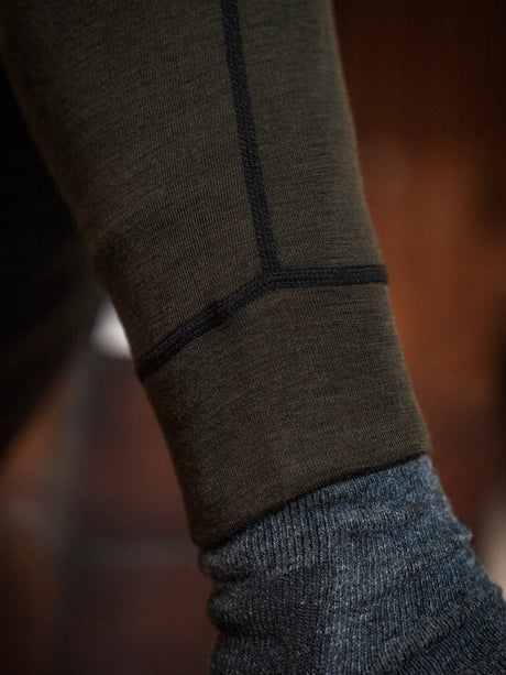 SEELAND Apex One Hundred Long Johns - Mens - Pine Green - waistband detail