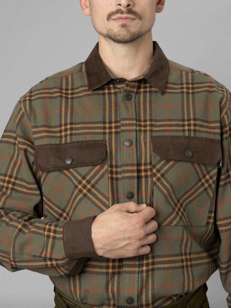 SEELAND Banff Shirt - Mens - Grape Leaf/Terracotta Check