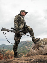 SEELAND Chaser Aero Camo Jacket - Mens - InVis MPC Green - hunting lifestyle with rifle