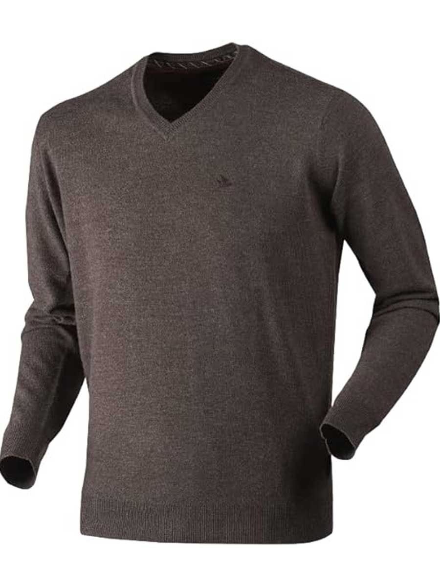 SEELAND Compton Pullover - Mens Woodcock V-neck - Moose Brown