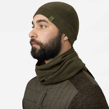 Load image into Gallery viewer, SEELAND Fleece Reversible Beanie Hat - Pine Green / Hi-vis Orange
