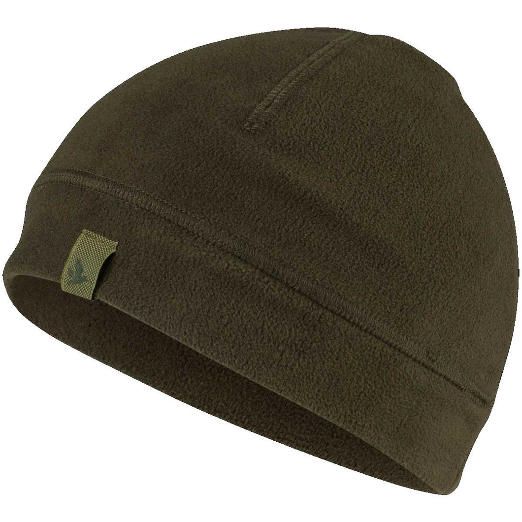 SEELAND Fleece Reversible Beanie Hat - Pine Green / Hi-vis Orange