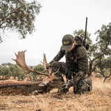 SEELAND Ganister Trucker Cap - Pine Green - hunter with deer