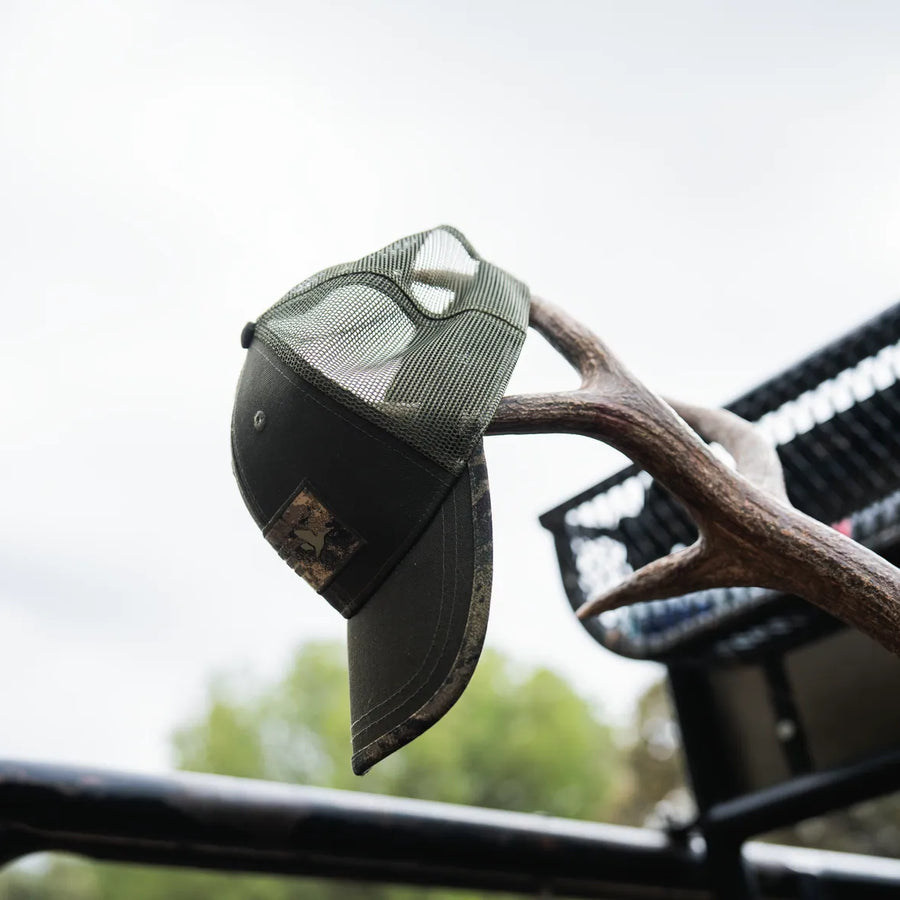 SEELAND Ganister Trucker Cap - Pine Green - outdoor cap detail
