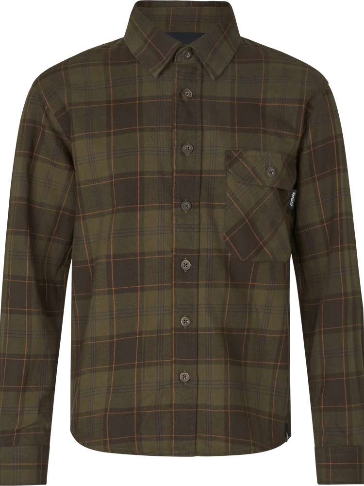 SEELAND Glen Junior Flannel Shirt - Pine Green / Dark Navy Check - image 1