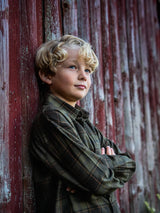 SEELAND Glen Junior Flannel Shirt - Pine Green / Dark Navy Check - image 2