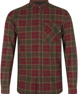 SEELAND Glen Flannel Shirt - Mens - Red Forest Check