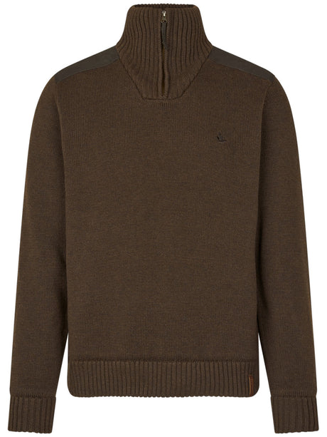 SEELAND Haze 1/4 Zip Windbreaker Knit - Mens - Dark Brown