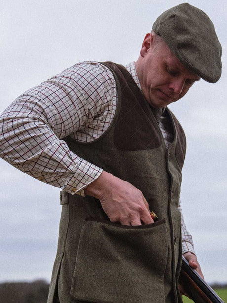 SEELAND Hillside Shooting Waistcoat - Mens - Moss Green
