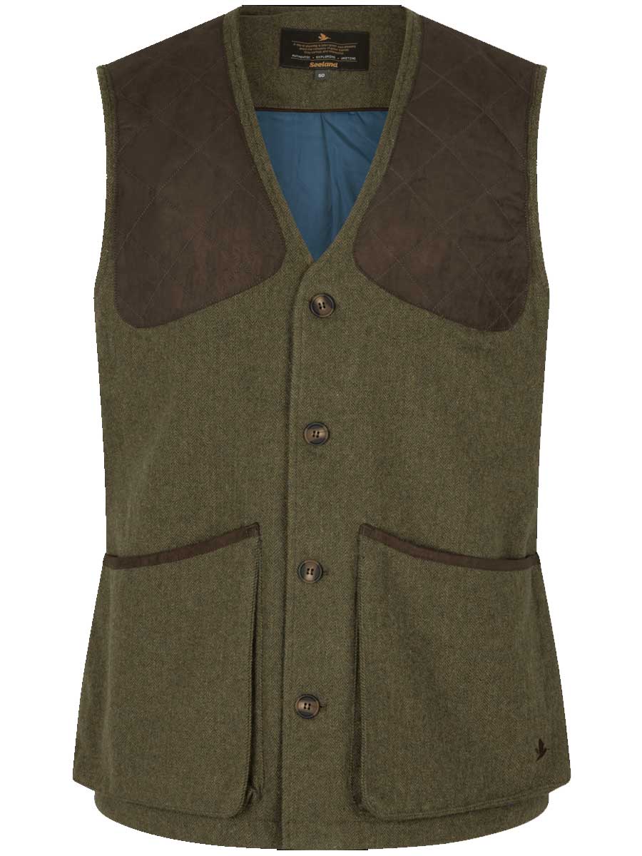 SEELAND Hillside Shooting Waistcoat - Mens - Moss Green