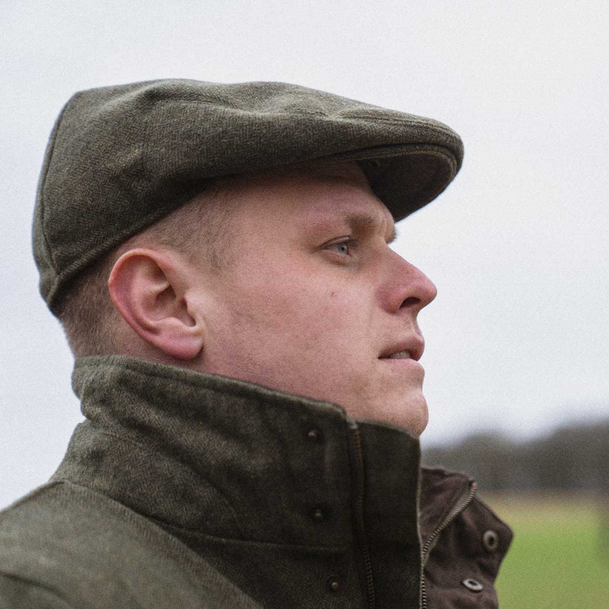 SEELAND Hillside Sixpence Flat Cap - Moss Green