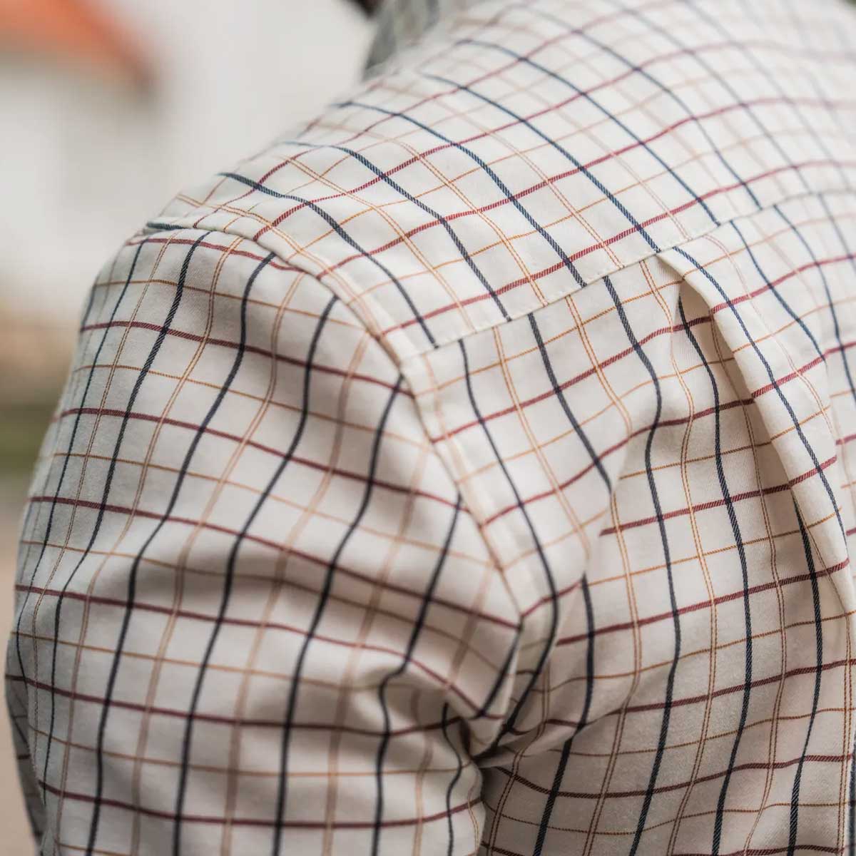 SEELAND Oxford Shooting Shirt - Mens - Classic Blue / Merlot Check