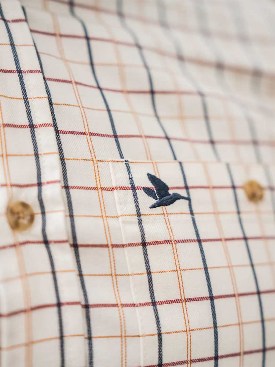 SEELAND Oxford Shooting Shirt - Mens - Classic Blue / Merlot Check