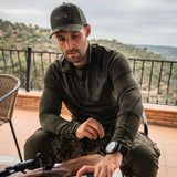 SEELAND Peak Half Zip - Mens - Pine Green Melange
