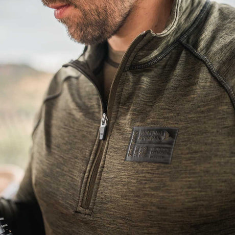 SEELAND Peak Half Zip - Mens - Pine Green Melange