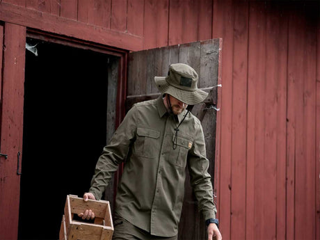 SEELAND Selous Long Sleeved Cargo Shirt - Mens - Grape Leaf