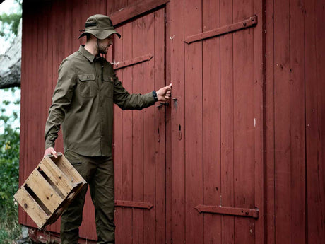 SEELAND Selous Long Sleeved Cargo Shirt - Mens - Grape Leaf
