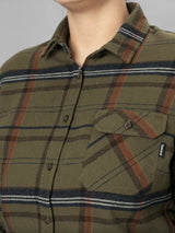 SEELAND Skye Flannel Shirt - Women's - Grape Leaf / Terracotta Check - image 4