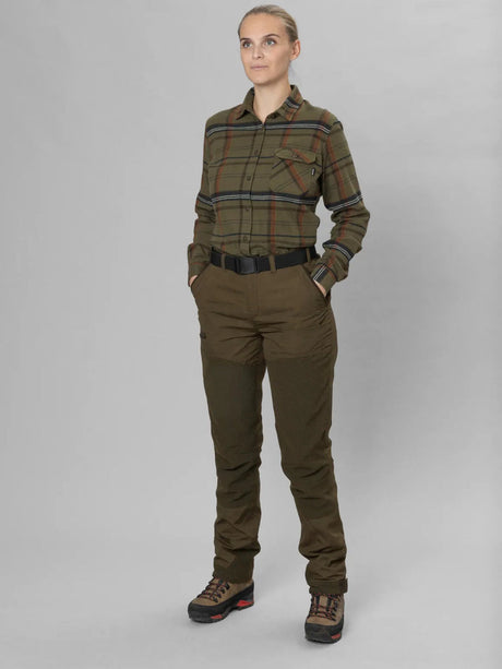 SEELAND Skye Flannel Shirt - Women's - Grape Leaf / Terracotta Check - image 5