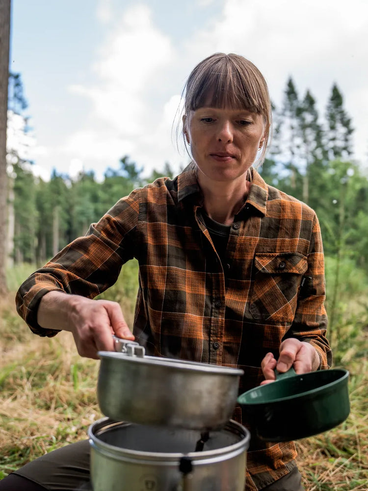 SEELAND Skye Flannel Shirt - Women's - Grizzly Brown / Terracotta Check - image 2