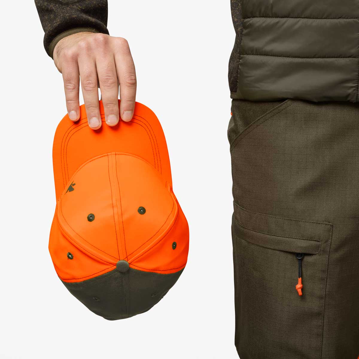 SEELAND Venture Cap - Pine Green/Hi-Vis Orange