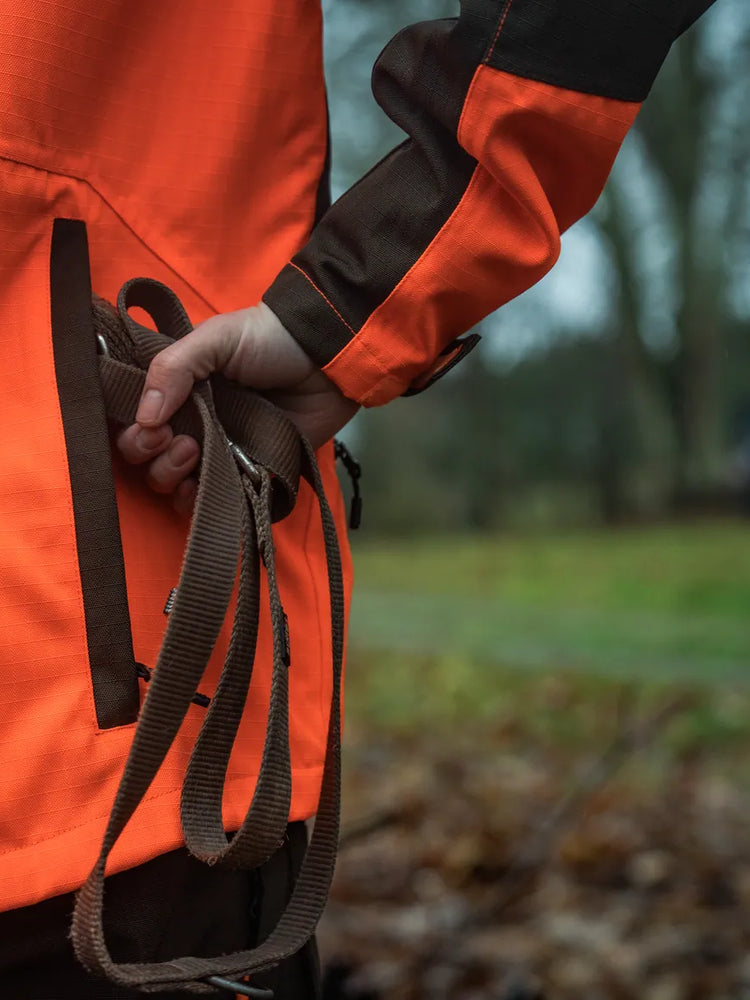 SEELAND Venture Serac Jacket - Mens - Orange Blaze - game pocket in use