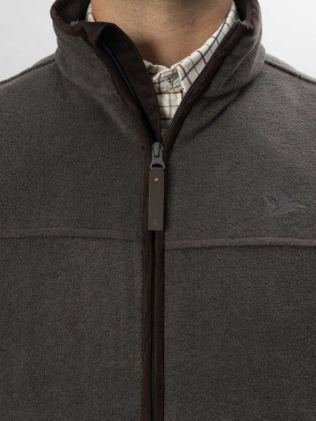 SEELAND Woodcock Earl Fleece Waistcoat - Mens - Dark Grey Melange