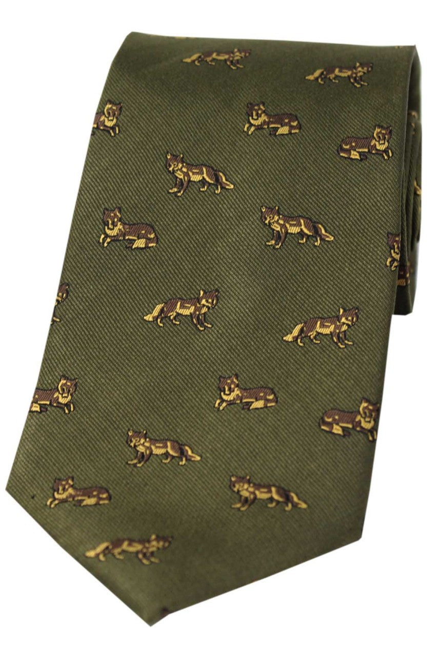 SOPRANO Foxes Silk Country Tie - Green