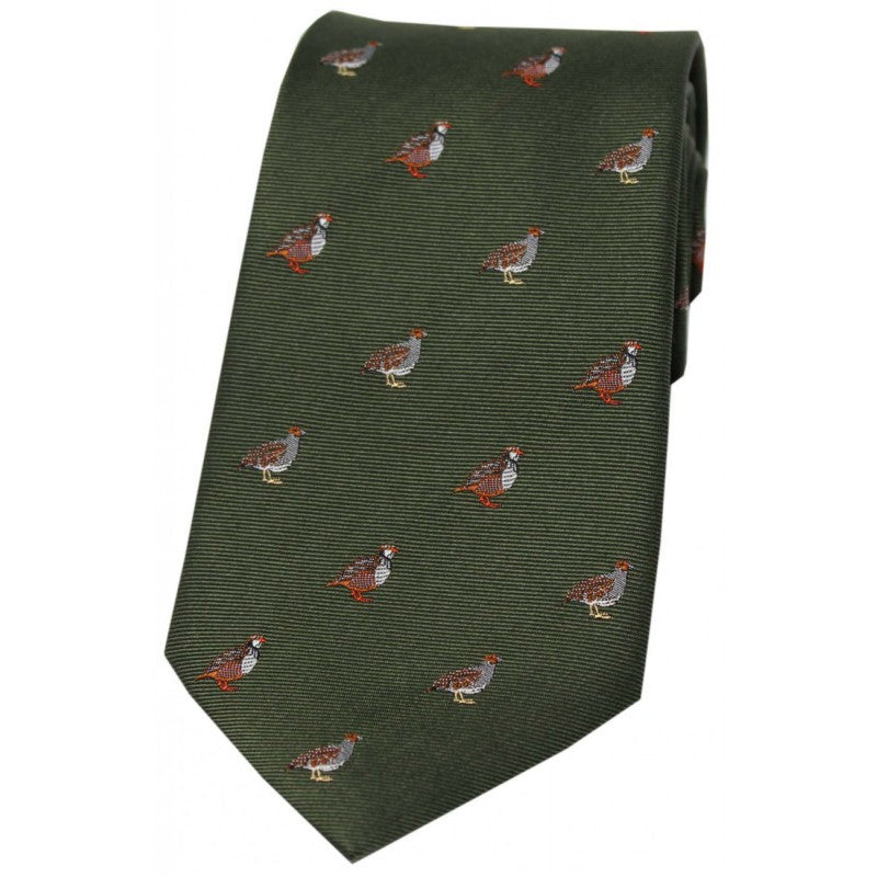 SOPRANO Grouse & Partridge Silk Country Tie - Country Green