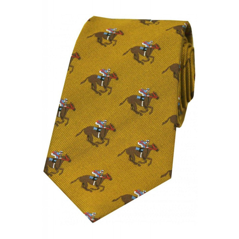 SOPRANO Horse Racing Luxury Silk Country Tie - Gold