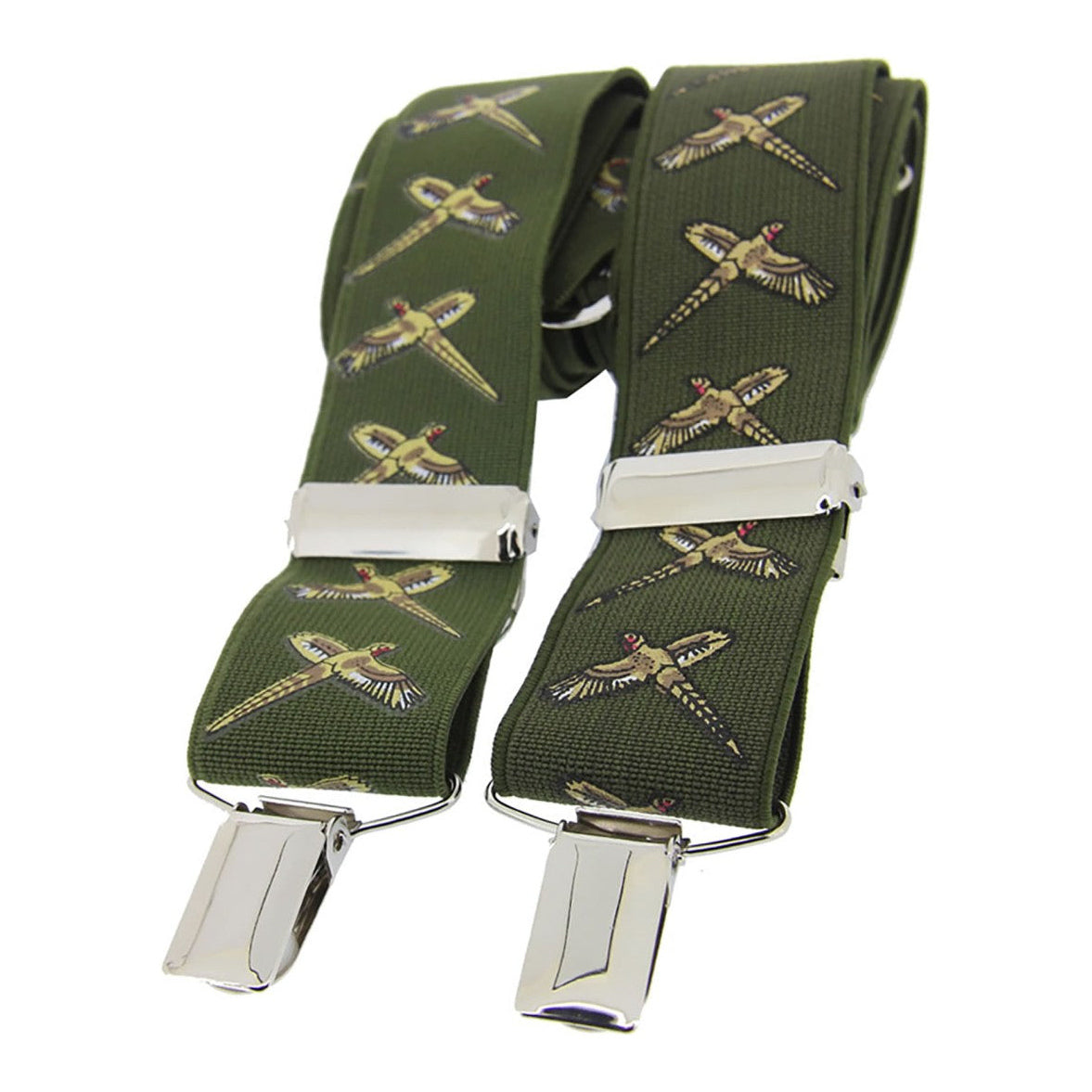 Soprano Flying Pheasant Green 35mm X Style Braces