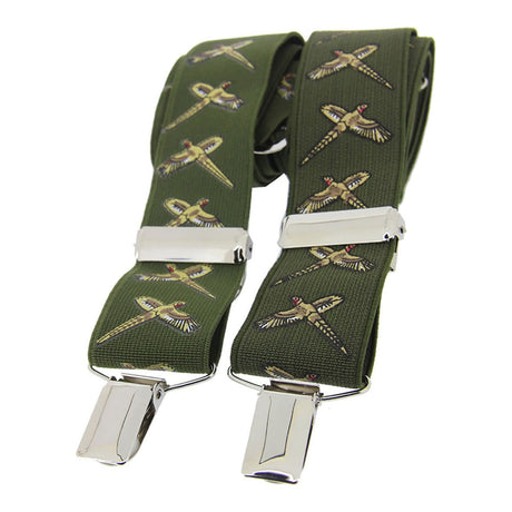 Soprano Flying Pheasant Green 35mm X Style Braces