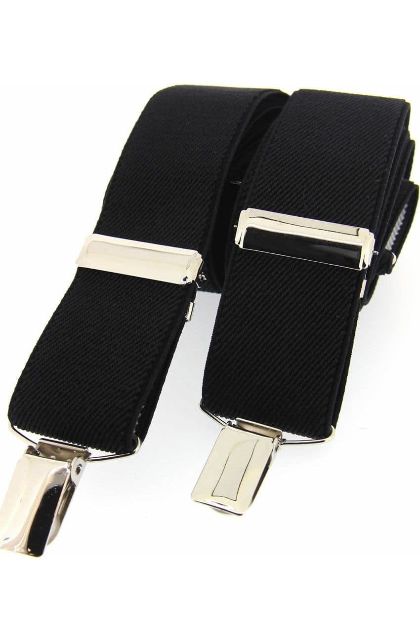 SOPRANO Classic Adjustable Trouser Braces - 35mm X Style - Black
