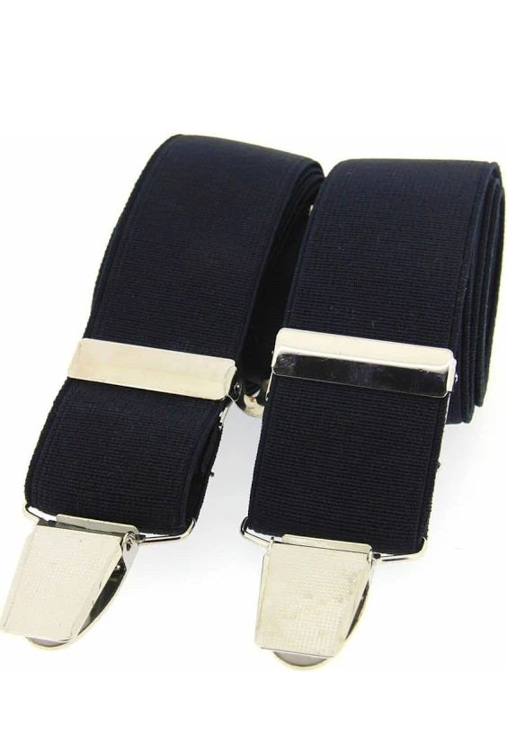 SOPRANO Classic Adjustable Trouser Braces - 35mm X Style - Navy