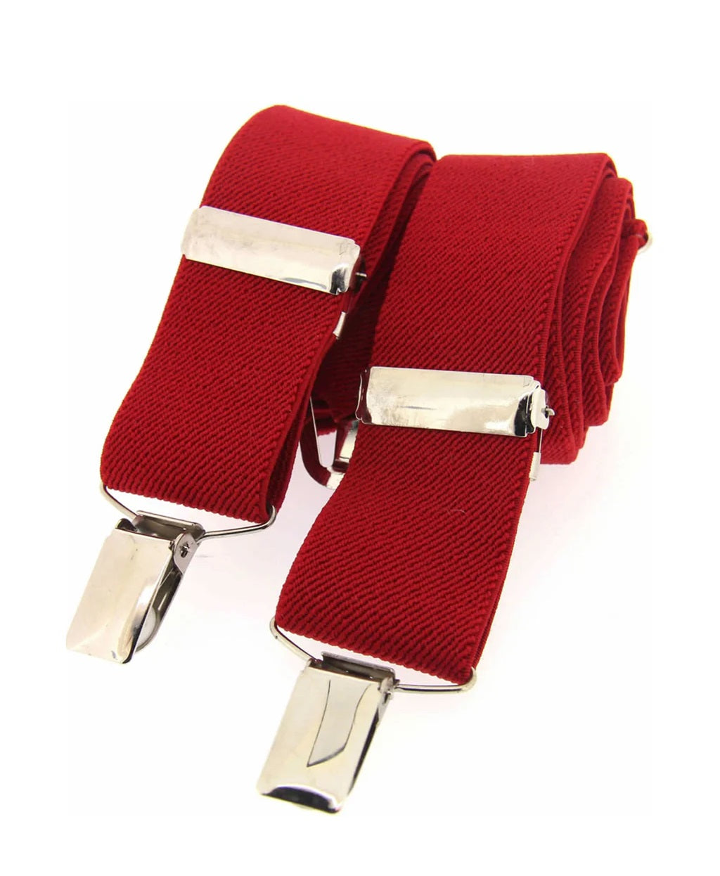 SOPRANO Classic Adjustable Trouser Braces - 35mm X Style - Red