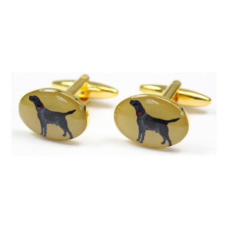 Soprano Black Labrador Gold Country Cufflinks