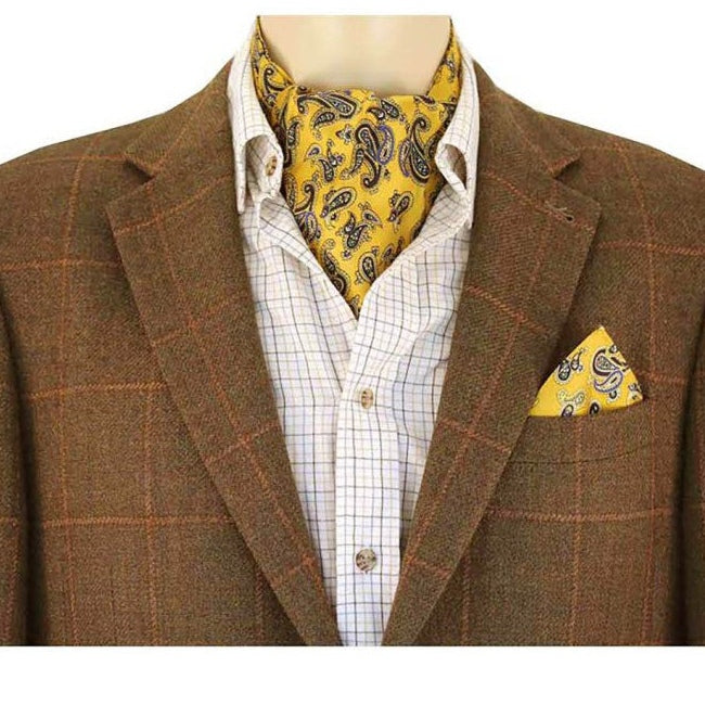 Soprano Silk Twill Gold Paisley Cravat