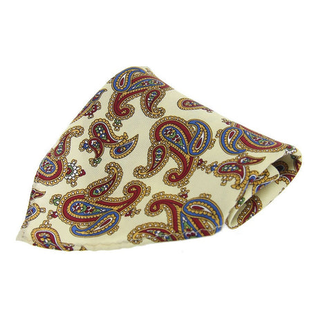 Soprano pastel yellow Large Paisley Pattern Pocket Square