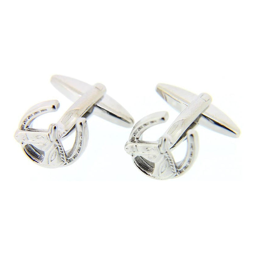 Soprano Horse and Horseshoe Silver Country Cufflinks