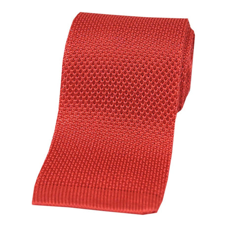 Soprano Coral Pink Plain Knitted Silk Tie