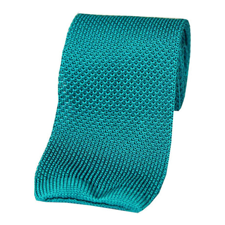 Soprano TurquoisePlain Knitted Silk Tie