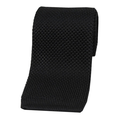Soprano Black Knitted Silk Tie