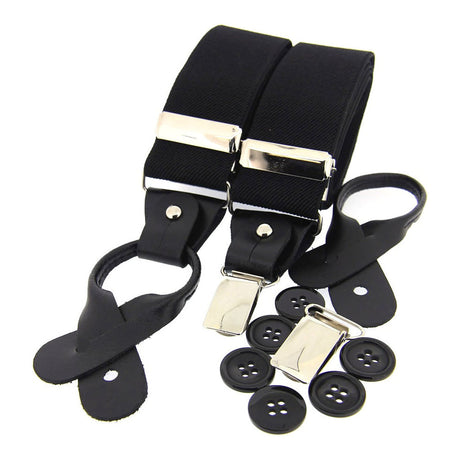 Soprano Black 35mm Leather End Braces