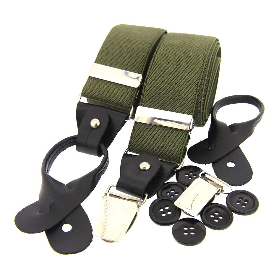 Soprano Olive 35mm Leather End Braces
