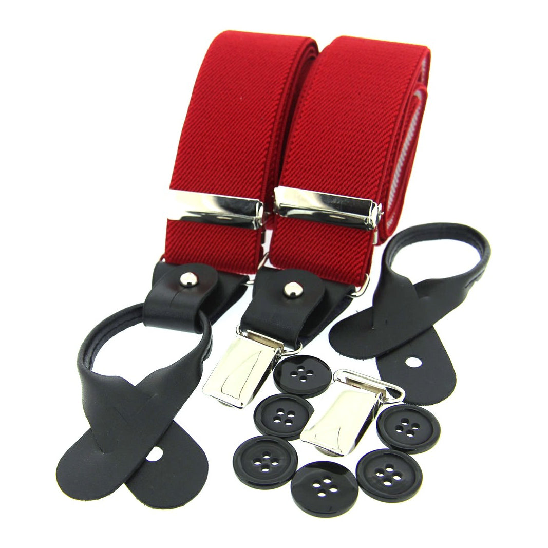 Soprano Red 35mm Leather End Braces