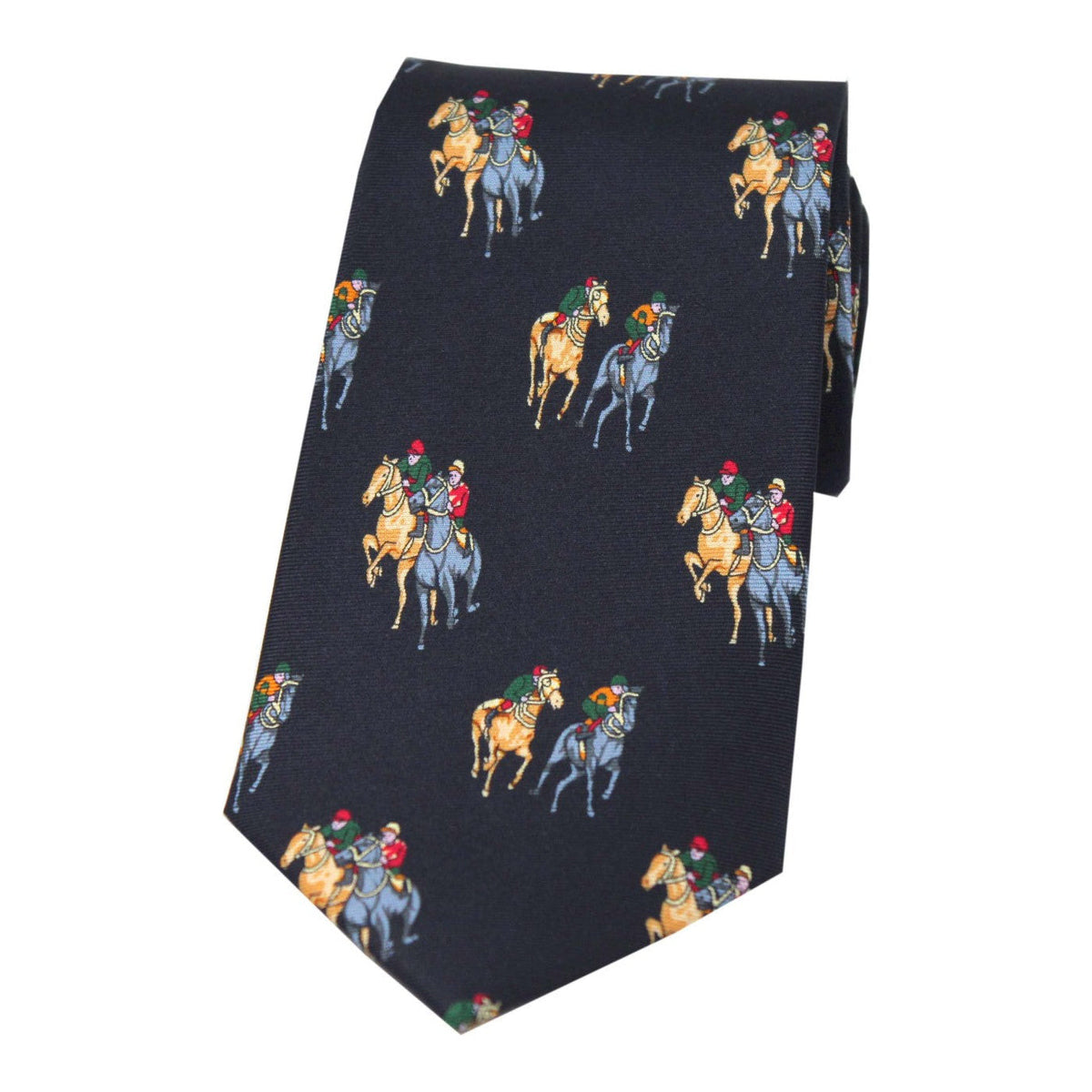 Soprano Final Furlong On Navy Ground Country Silk Tie