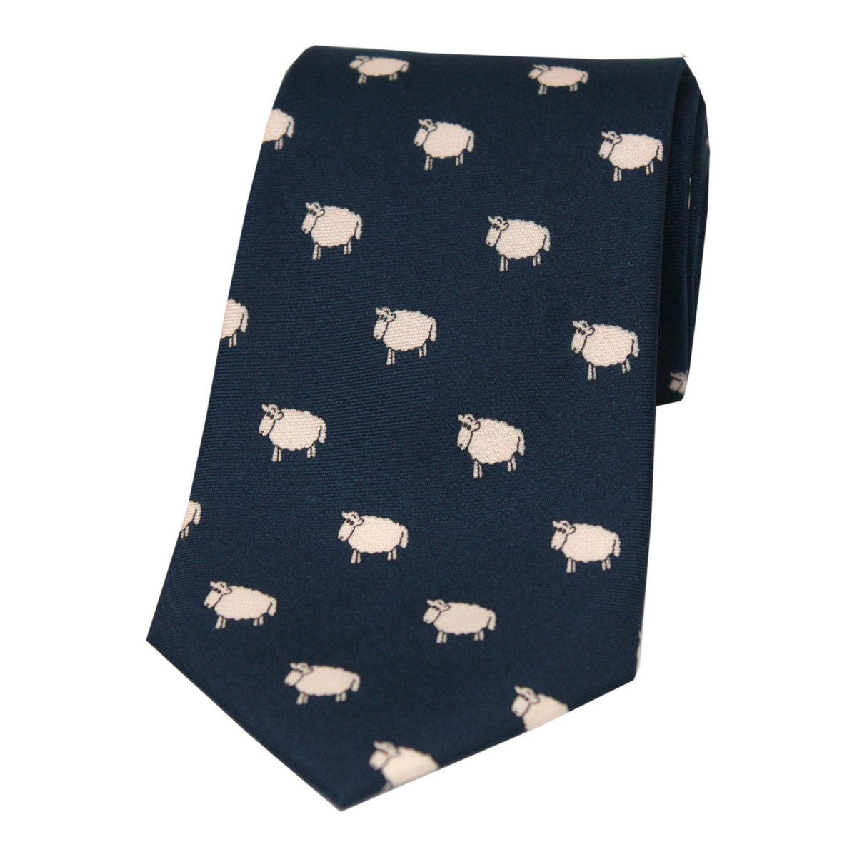 Soprano Flock Of Sheep On Navy Ground Country Silk Tie